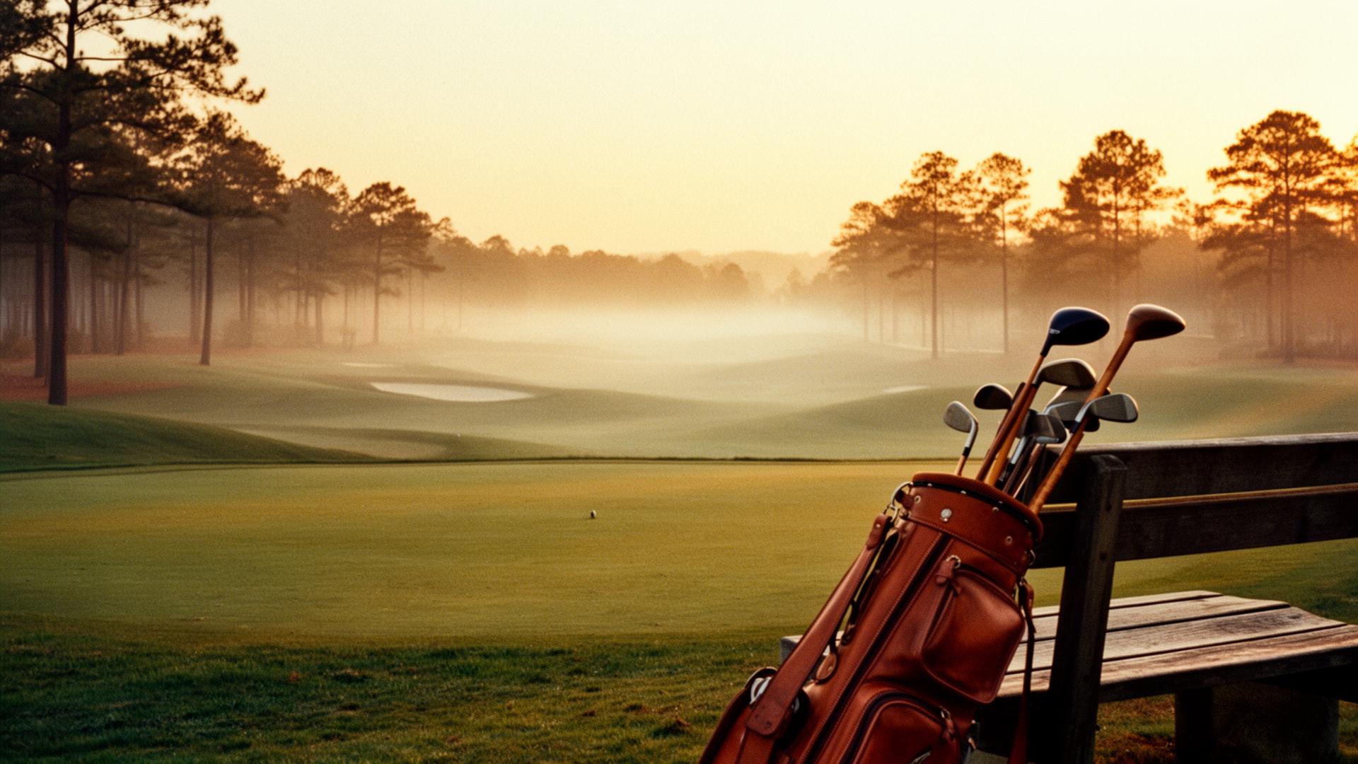 Golf course at golden hour